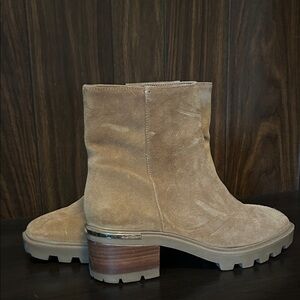 Nine West Beige Suede Ankle Booties